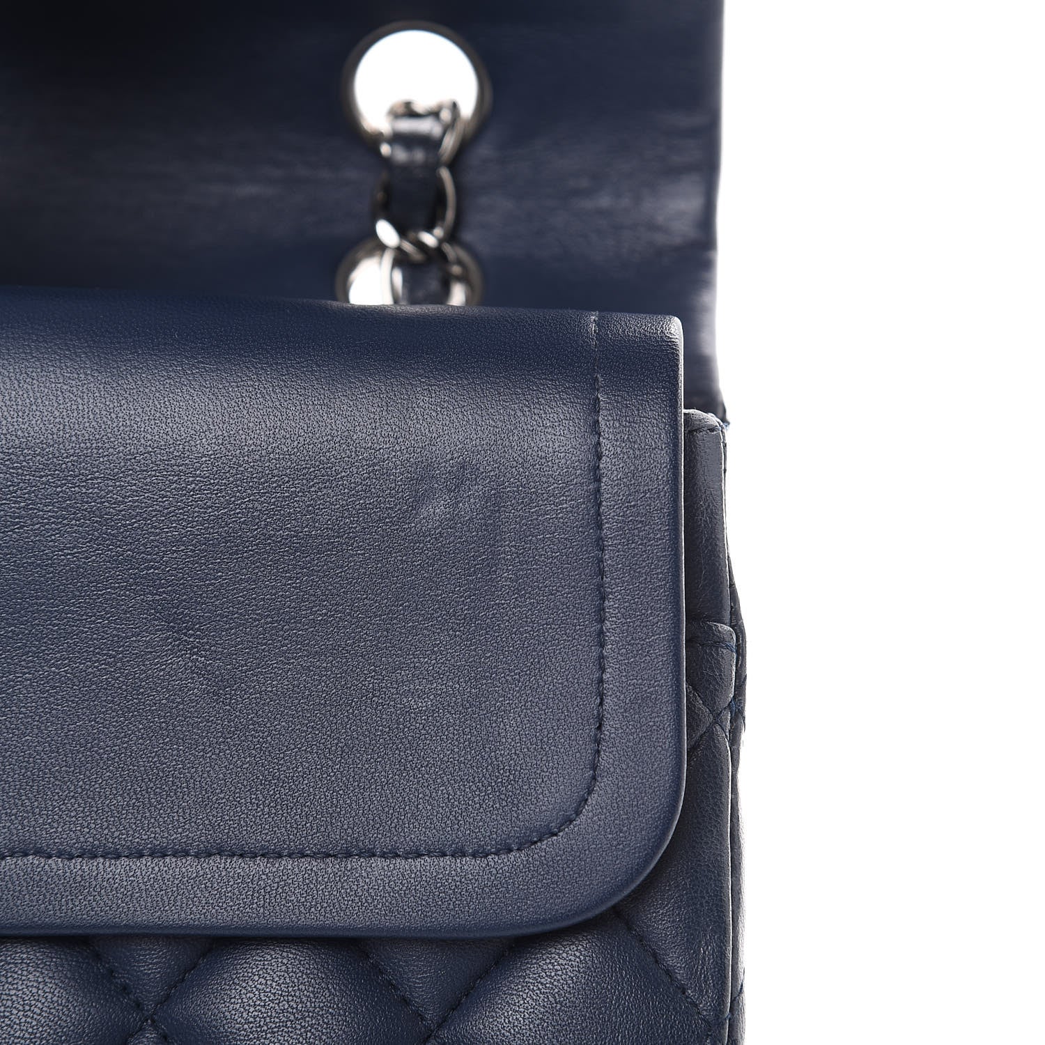 Chanel Lambskin Quilted Medium Double Flap Navy 15 of 16