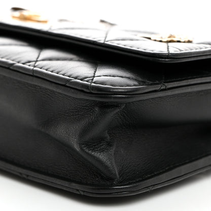 Chanel Aged Calfskin Quilted Lucky Charms 2.55 Reissue Wallet On Chain WOC Black 10 of 10