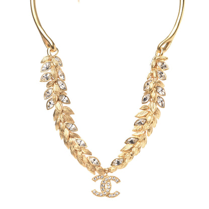 Chanel Crystal Sparkling Wheat CC Necklace Gold 1 of 5