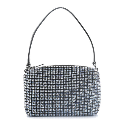Alexander Wang Mesh Crystal Rhinestone Mini Heiress Pouch Blue Silver 1 of 9