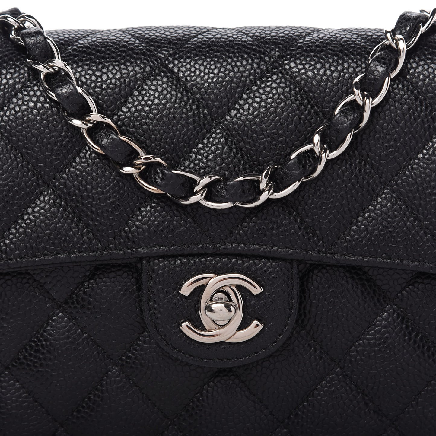 Caviar Quilted Mini Square Flap Black