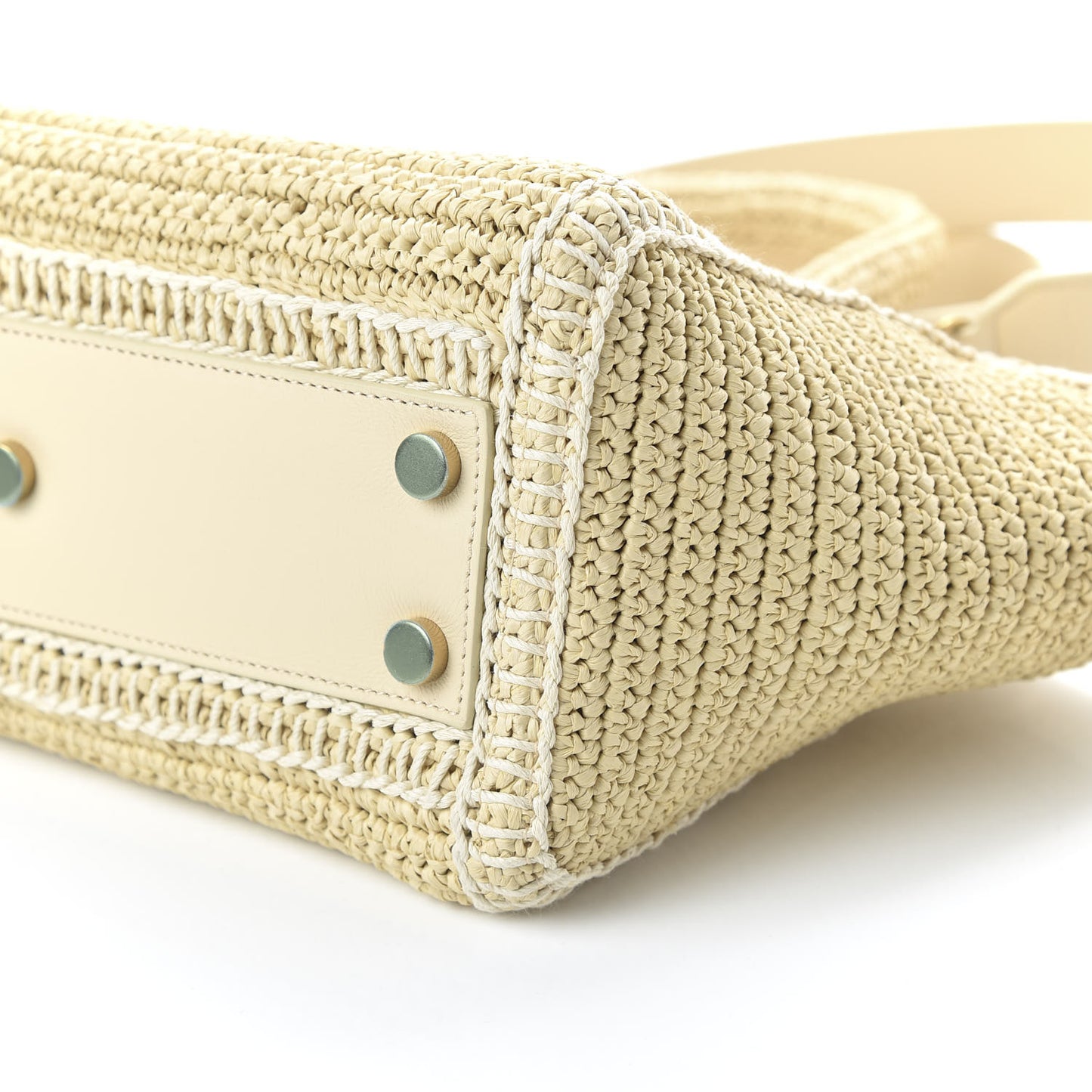 Raffia Baby Monogram Downtown Cabas