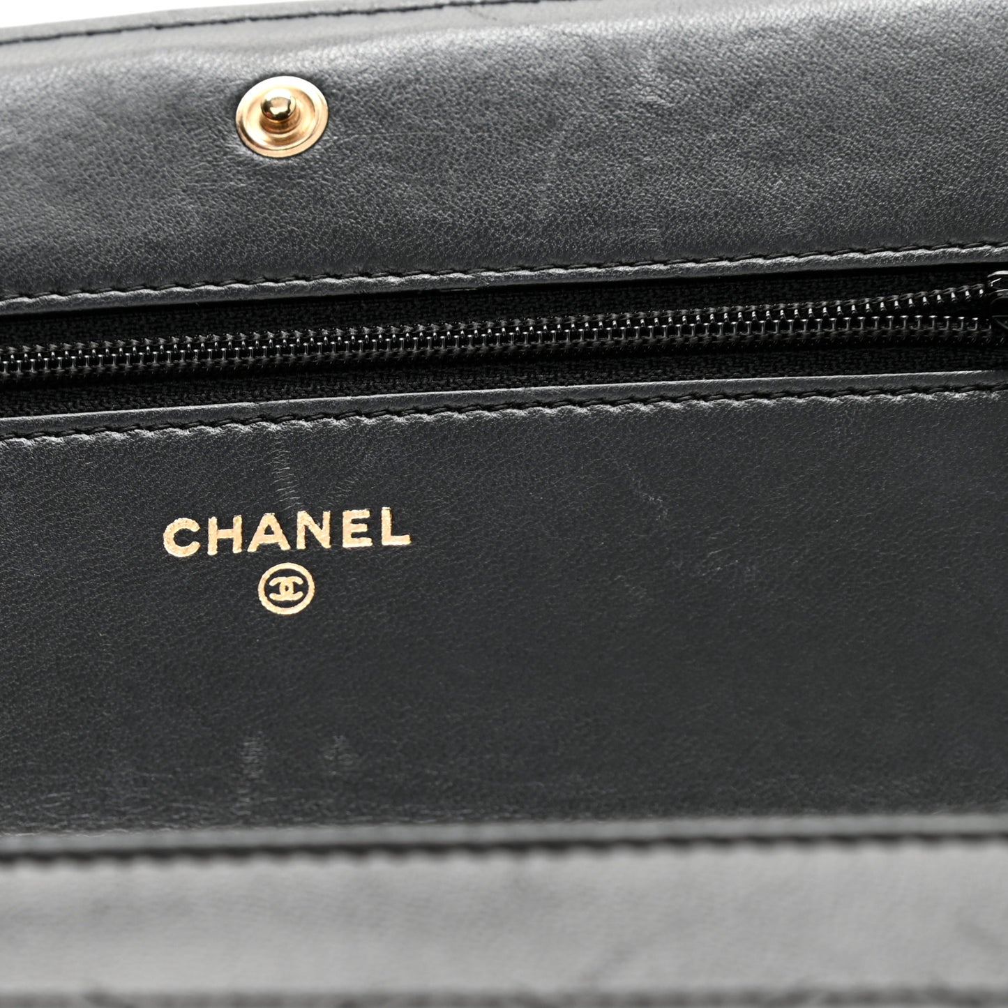 Lambskin Quilted Boy Wallet On Chain WOC Black