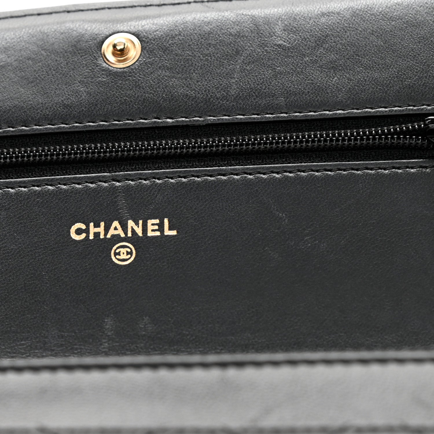 Chanel Lambskin Quilted Boy Wallet On Chain WOC Black 11 of 11