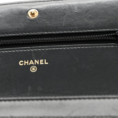 Chanel Lambskin Quilted Boy Wallet On Chain WOC Black 11 of 11