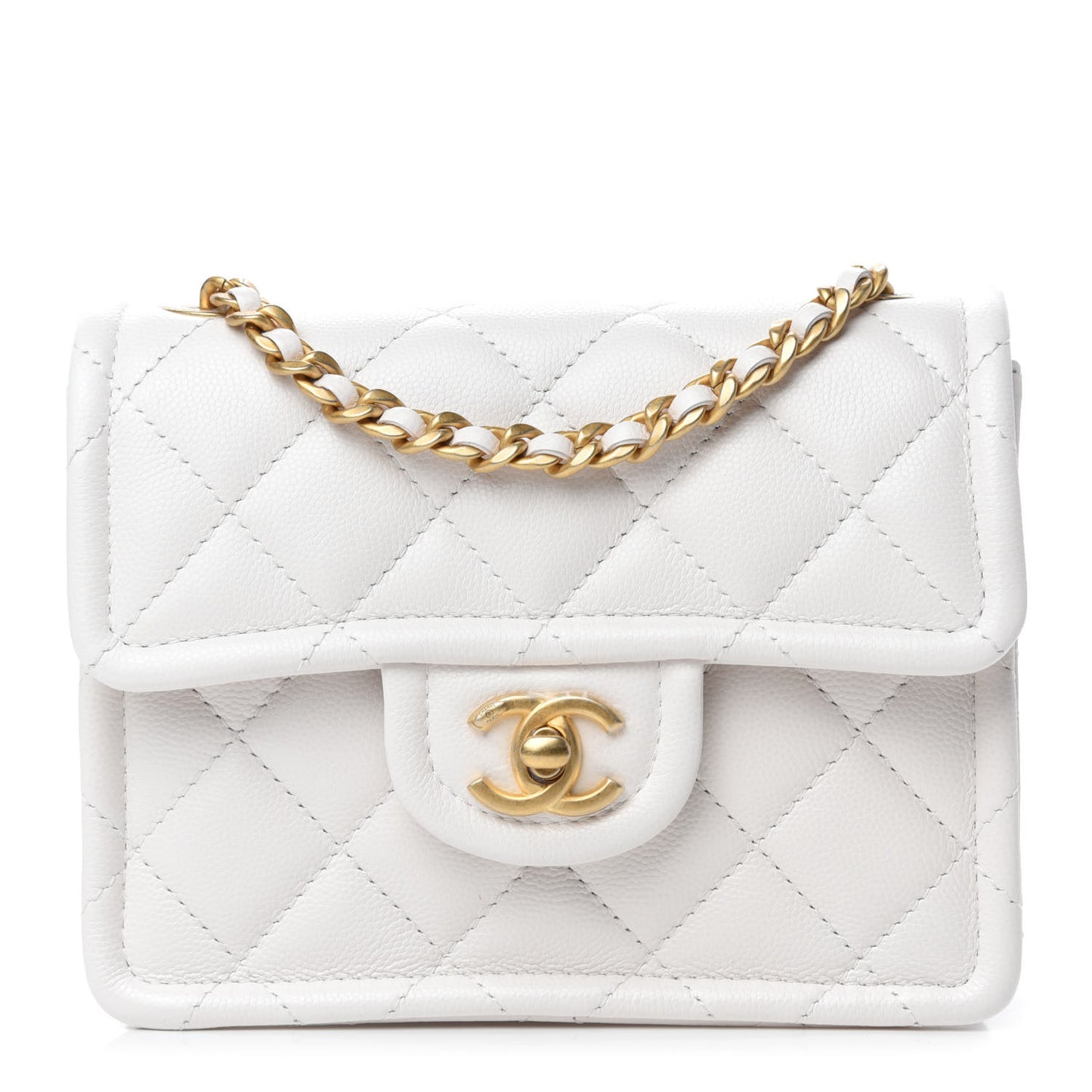 Caviar Quilted Mini Sweet Classic Flap White