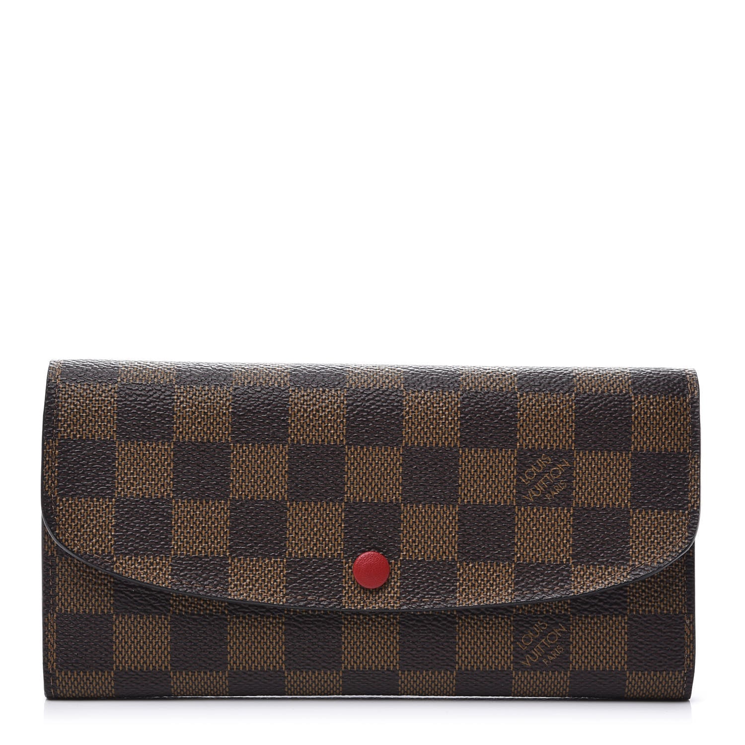 Louis Vuitton Damier Ebene Emilie Wallet Red 1 of 8
