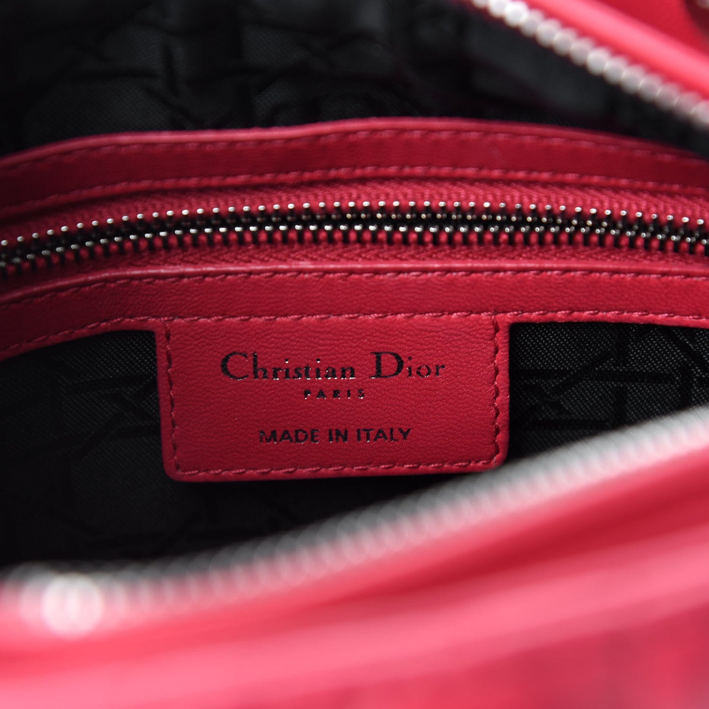 Lambskin Cannage Medium Lady Dior Fuchsia