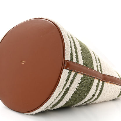 Celine Canvas Smooth Calfskin Logo Bucket 16 Bag Khaki Tan 12 of 15