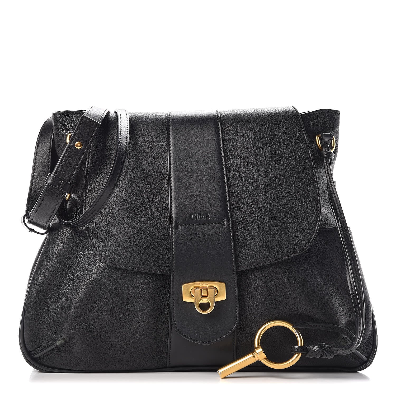 Chloe Grained Lambskin Calfskin Medium Lexa Shoulder Bag Black 1 of 22