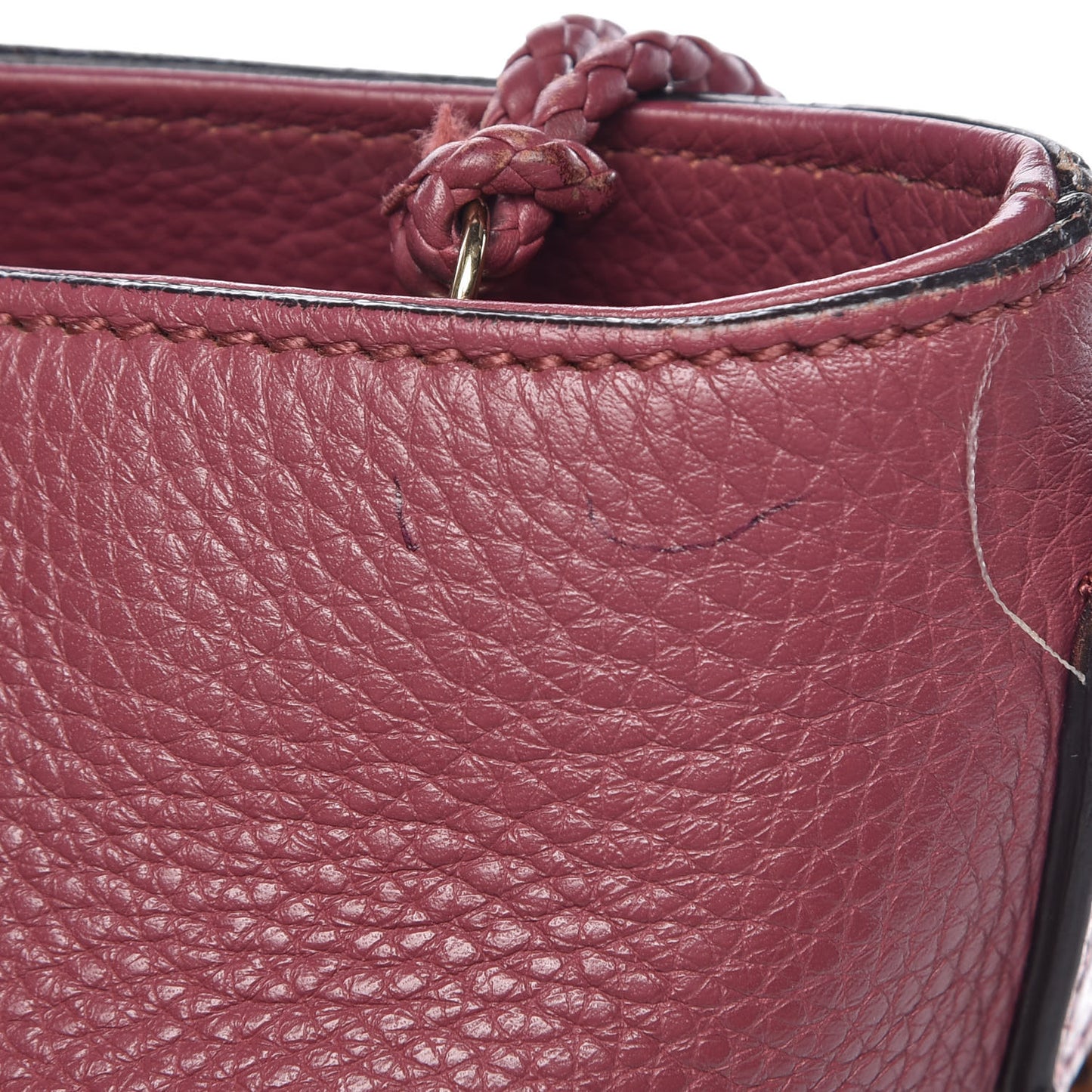 Calfskin Large Bamboo Tassel Top Handle Tote Peonia Flower
