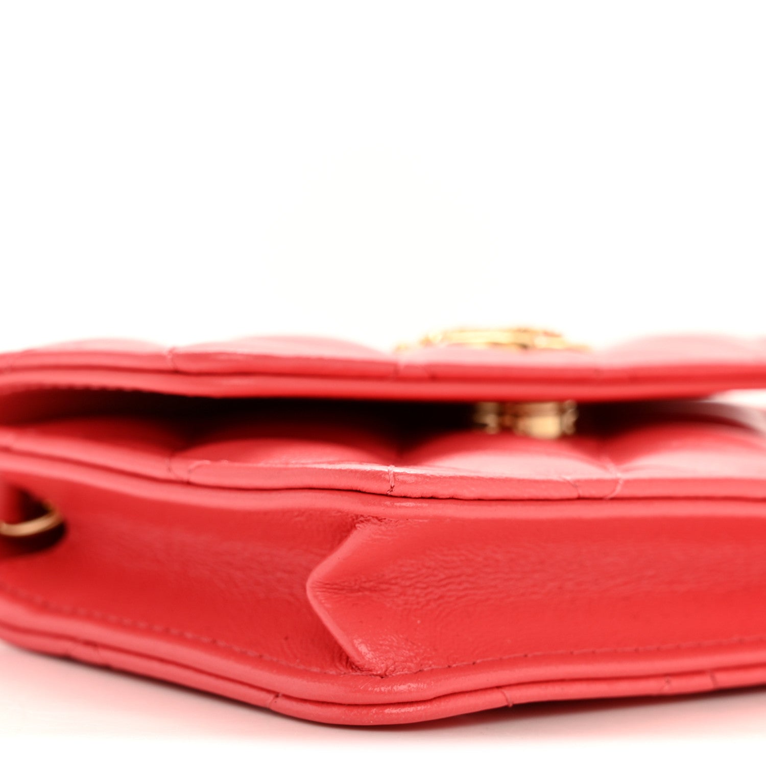 Chanel Shiny Lambskin Quilted Card Holder On Chain Pink 9 of 11