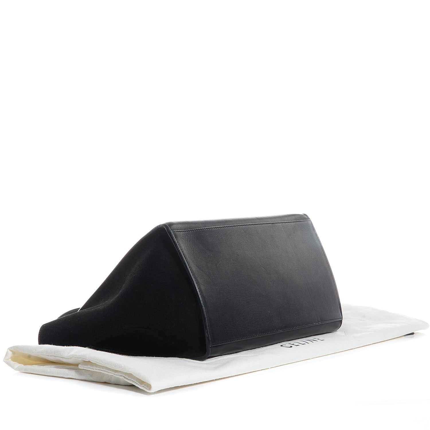 Celine Calfskin Crocodile Embossed Medium Trapeze Black 4 of 9