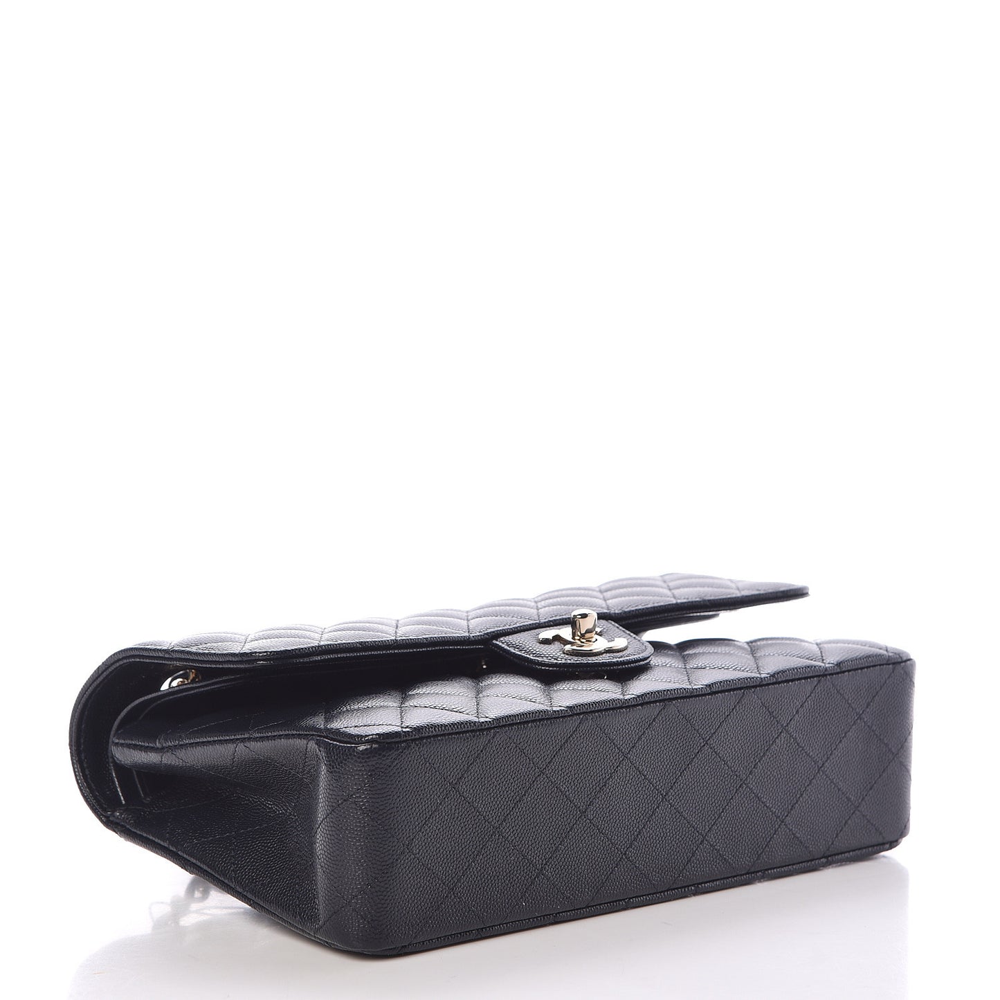 Caviar Quilted Medium Double Flap Navy