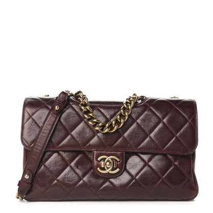 Chanel Calfskin Quilted Large Perfect Edge Flap Burgundy 1 of 10