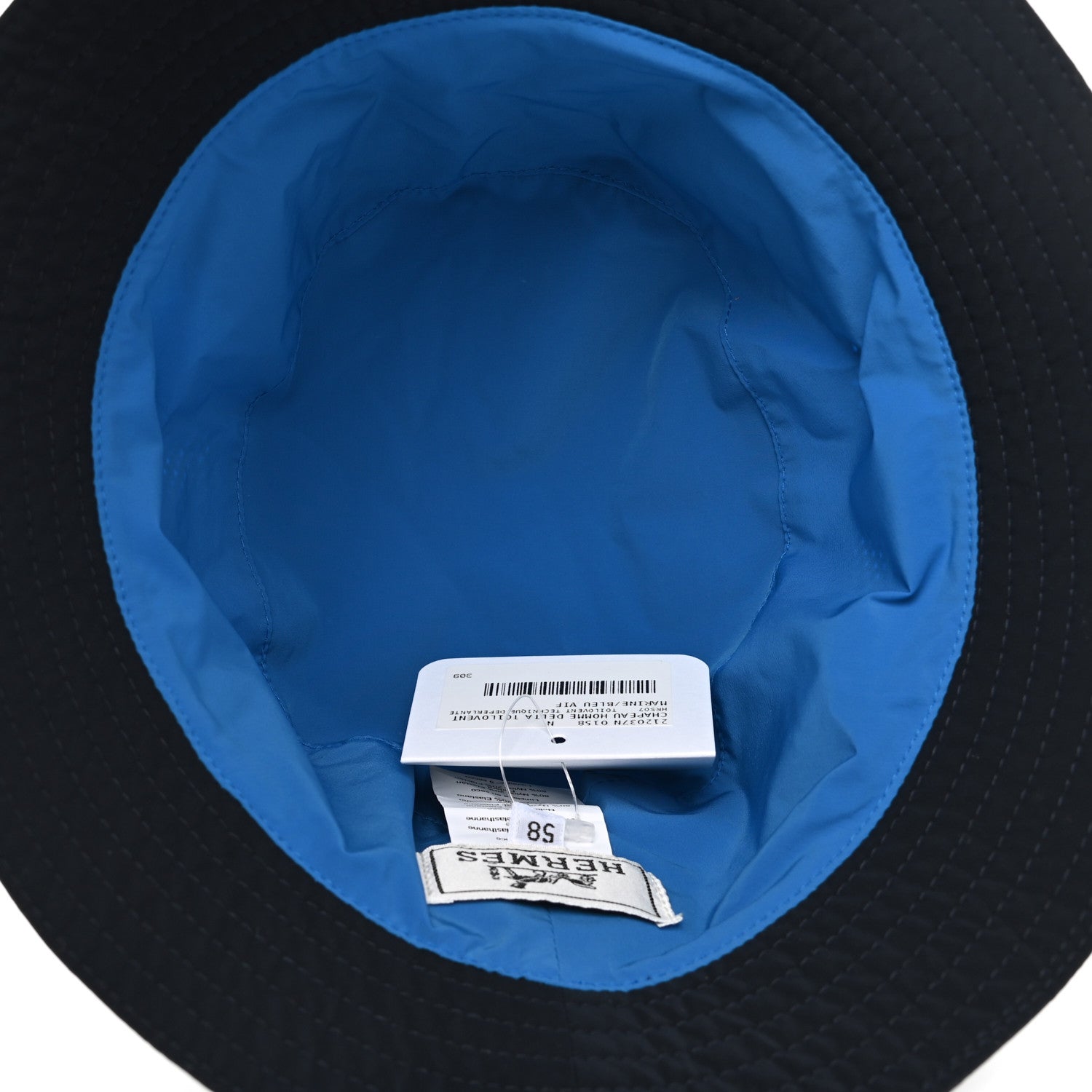 Hermes Deperlante Toilovent Mens Delta Bucket Hat 58 Marine Bleu Vif 6 of 7
