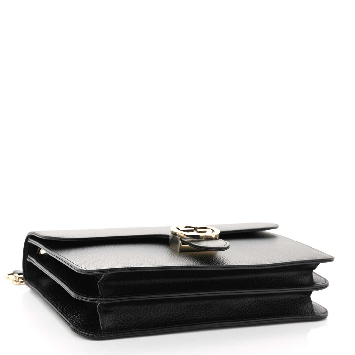 Dollar Calfskin Interlocking G Shoulder Bag Black