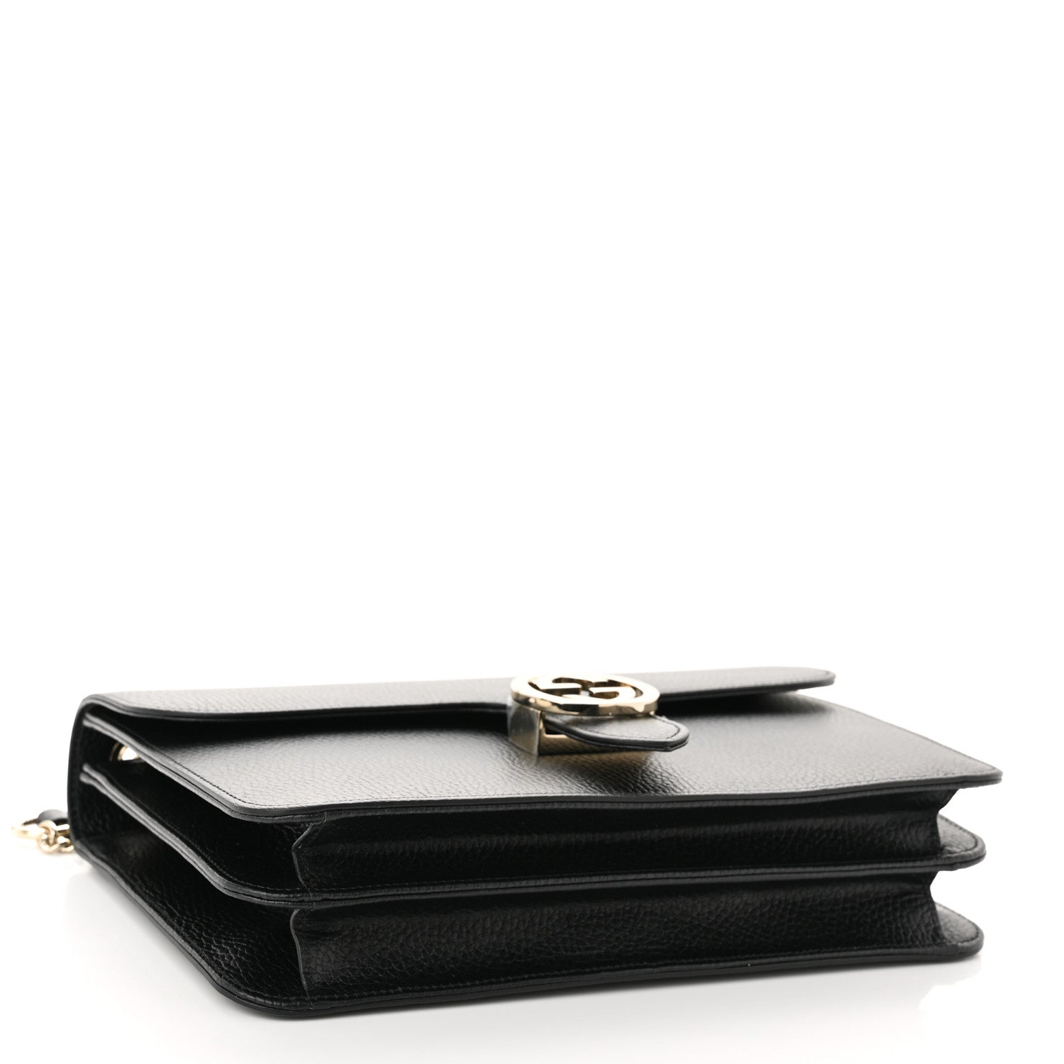 Gucci Dollar Calfskin Interlocking G Shoulder Bag Black 4 of 11
