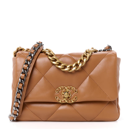 Chanel Lambskin Quilted Medium Chanel 19 Flap Brown 1 of 12