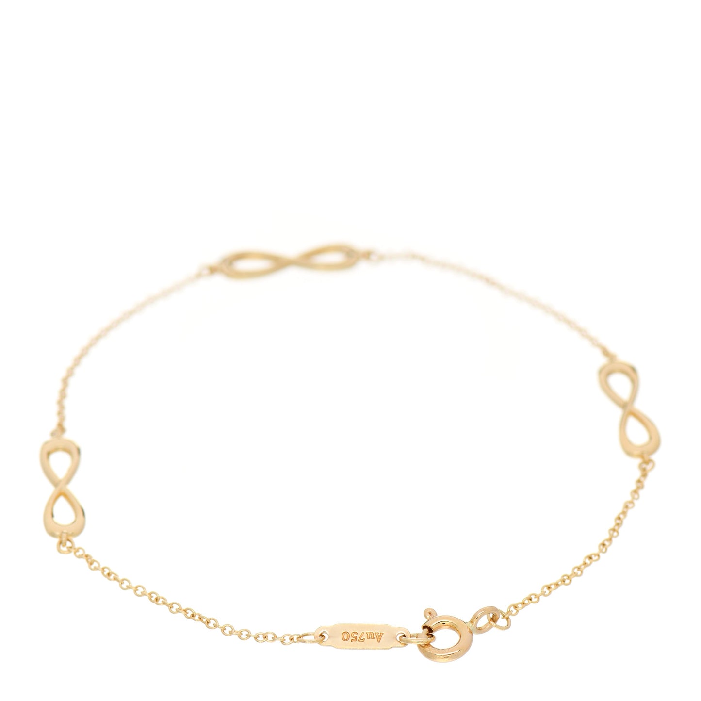 18K Yellow Gold Infinity Endless Bracelet