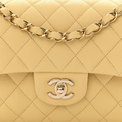 Chanel Caviar Quilted Small Double Flap Yellow 8 of 10