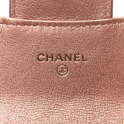Chanel Metallic Calfskin Quilted Reissue Flap Card Holder Wallet Copper Pink 6 of 10