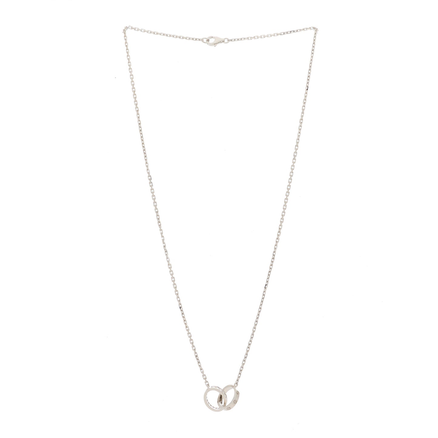 18K White Gold Diamond Interlocking LOVE Necklace