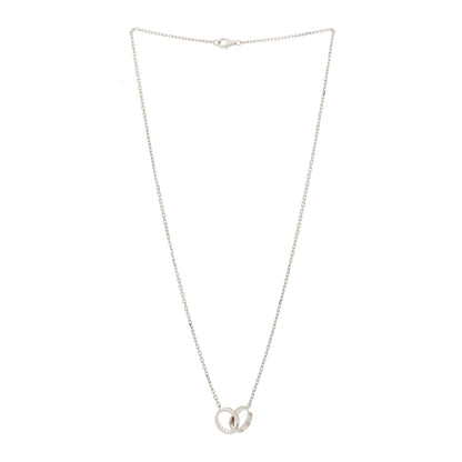 Cartier 18K White Gold Diamond Interlocking LOVE Necklace 2 of 6