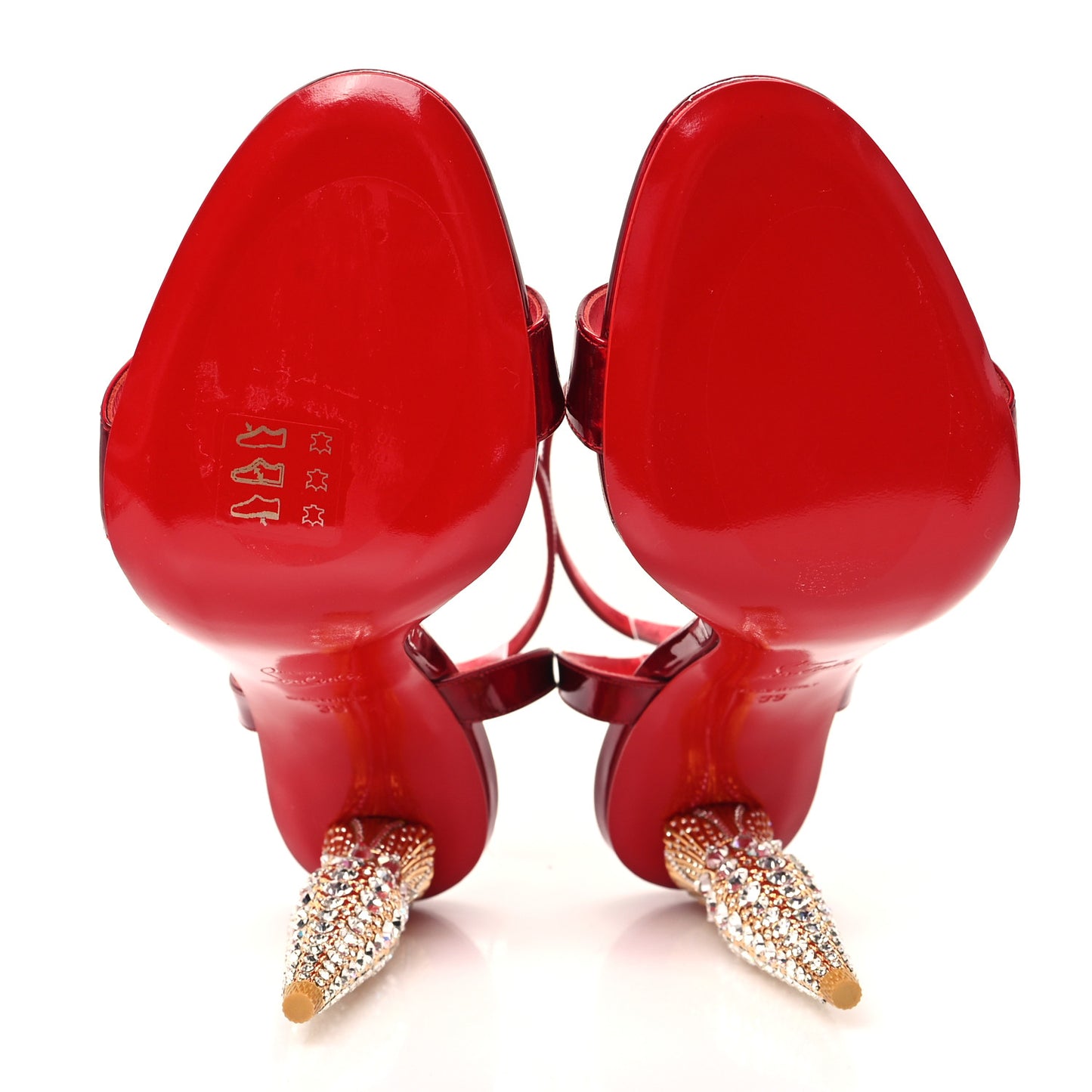 Patent Crystal Lipchick 100 Sandals 39 Loubi