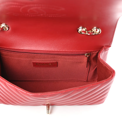 Chanel Calfskin Chevron Quilted Small Statement Flap Red 5 of 9
