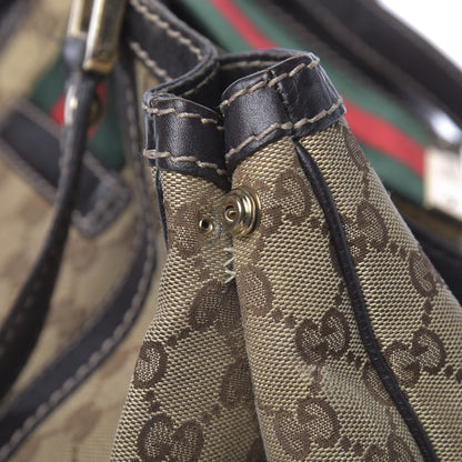 Gucci Monogram New Ladies Web Tote Dark Brown 12 of 22