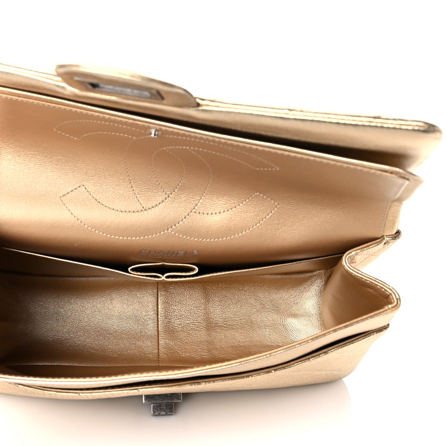 Chanel Metallic Aged Calfskin Quilted 2.55 Reissue 227 Flap Gold 7 of 10