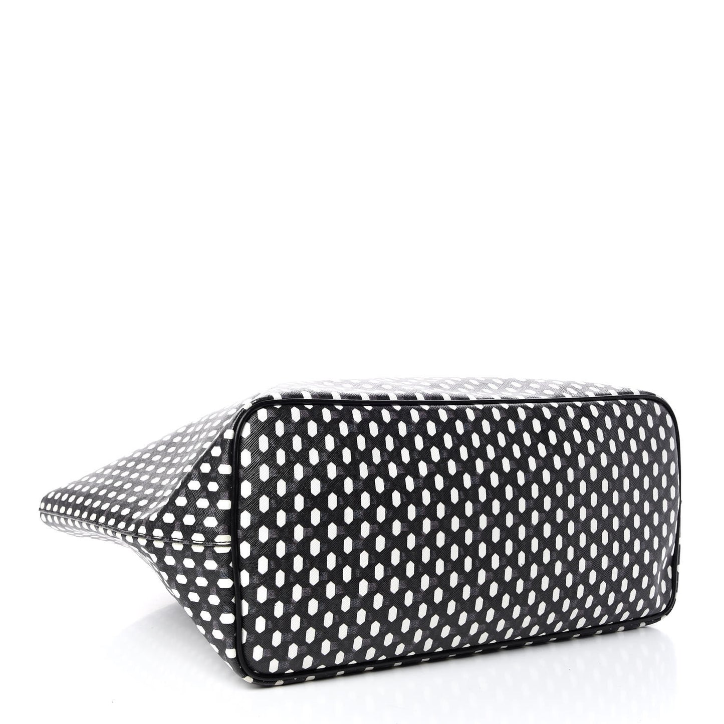 Coated Canvas Large Antigona Tote Black White