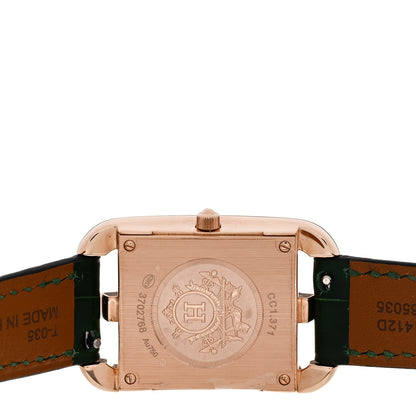 Hermes 18K Rose Gold Alligator Diamond Bezel Jade 23mm Cape Cod Chaine d'Ancre Joaillier Quartz Watch Vert Moyen 4 of 5