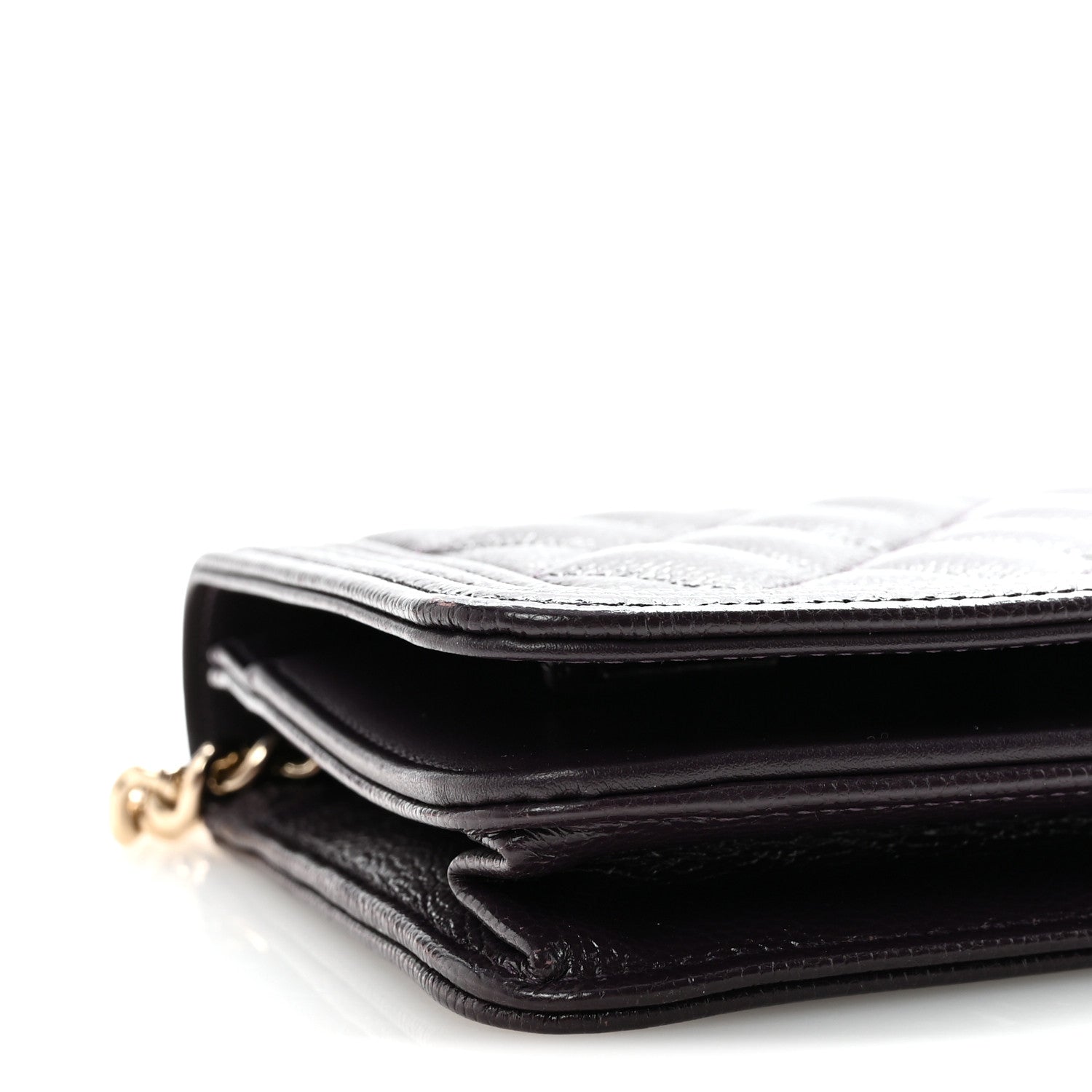 Chanel Caviar Quilted Boy Wallet On Chain WOC Dark Purple 18 of 23