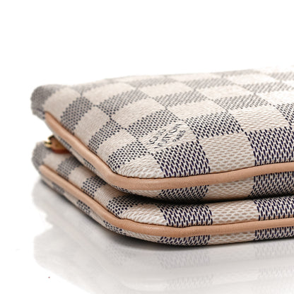 Louis Vuitton Damier Azur Double Zip Pochette 9 of 11