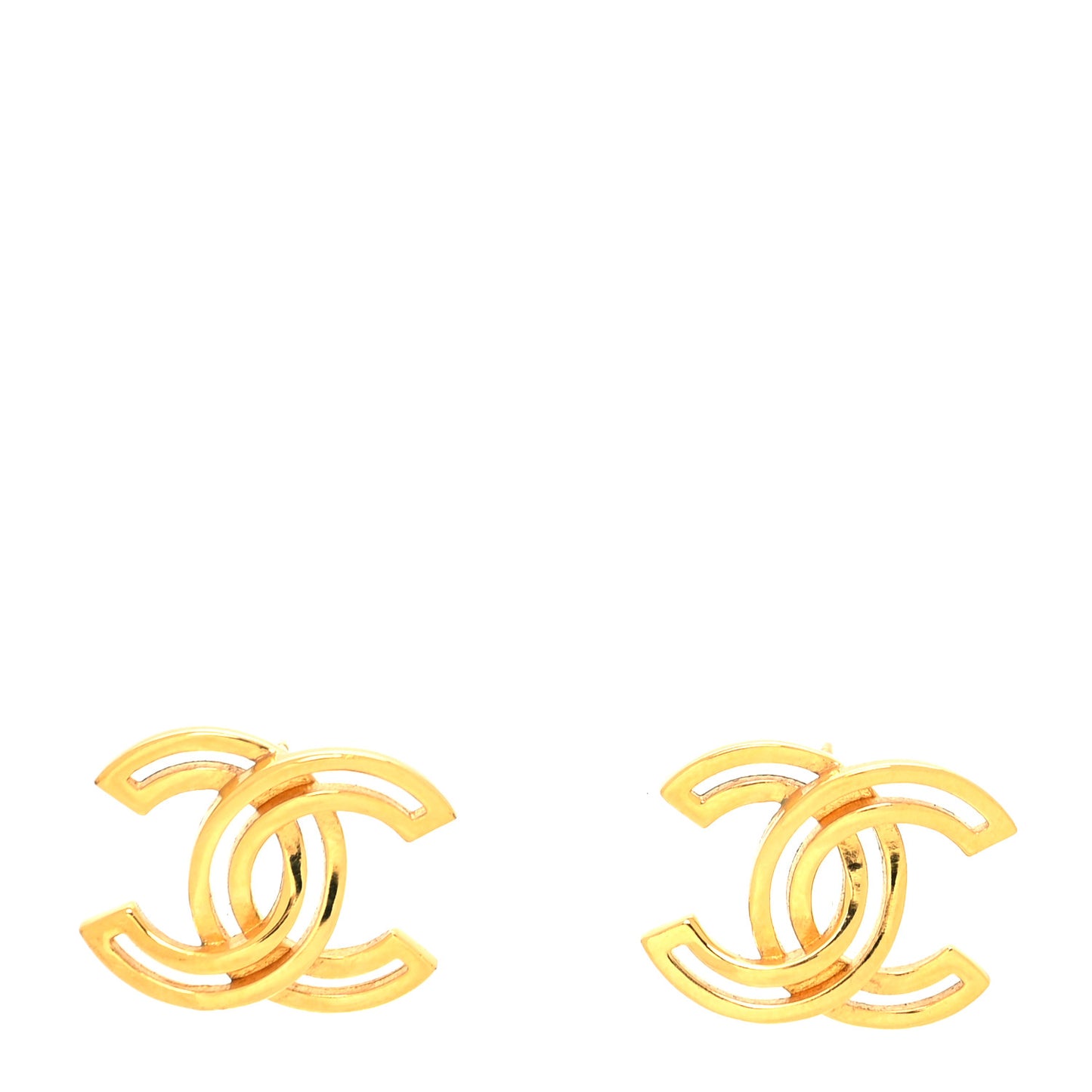 Metal Obazine CC Earrings Gold