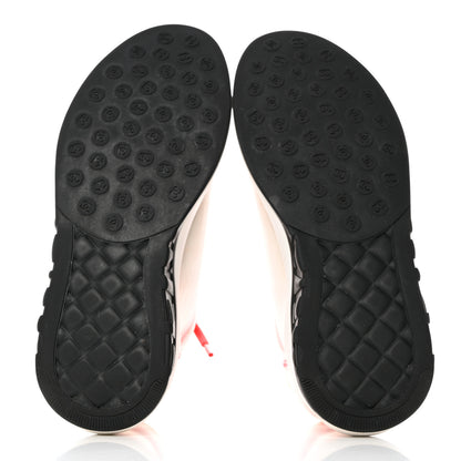 Chanel Lycra Fabric CC Sneakers 37.5 White Red 5 of 9
