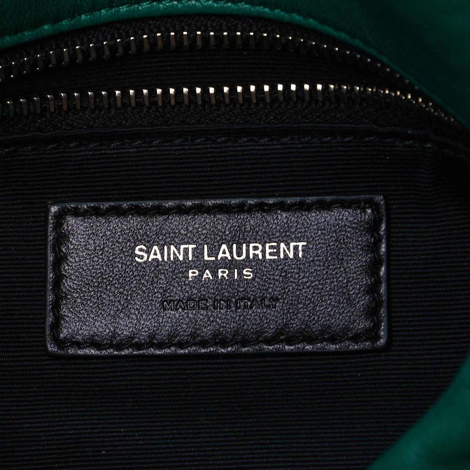 Saint Laurent Lambskin Quilted Small Loulou Puffer Monogram Chain Satchel Green Field 6 of 7