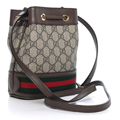 Gucci GG Supreme Monogram Web Mini Ophidia Bucket Bag Brown 2 of 4