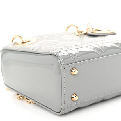 Christian Dior Patent Cannage Mini Lady Dior Grey Stone 9 of 10