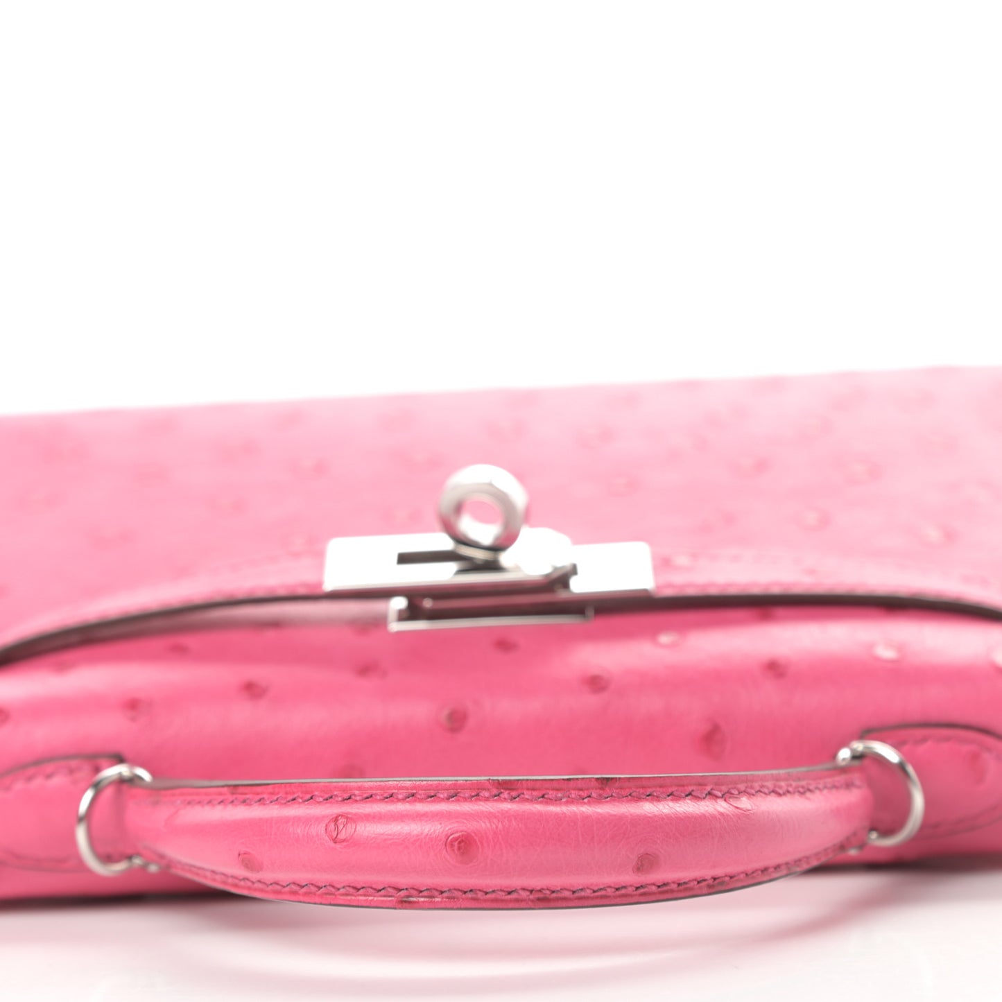 Ostrich Kelly Sellier Mini 20 Rose Tyrien