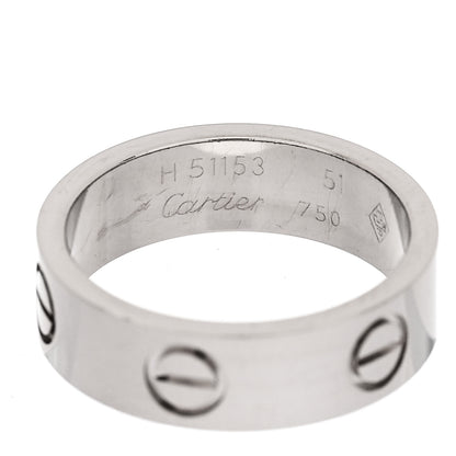 Cartier 18K White Gold 5.5mm LOVE Ring 51 5.75 4 of 5