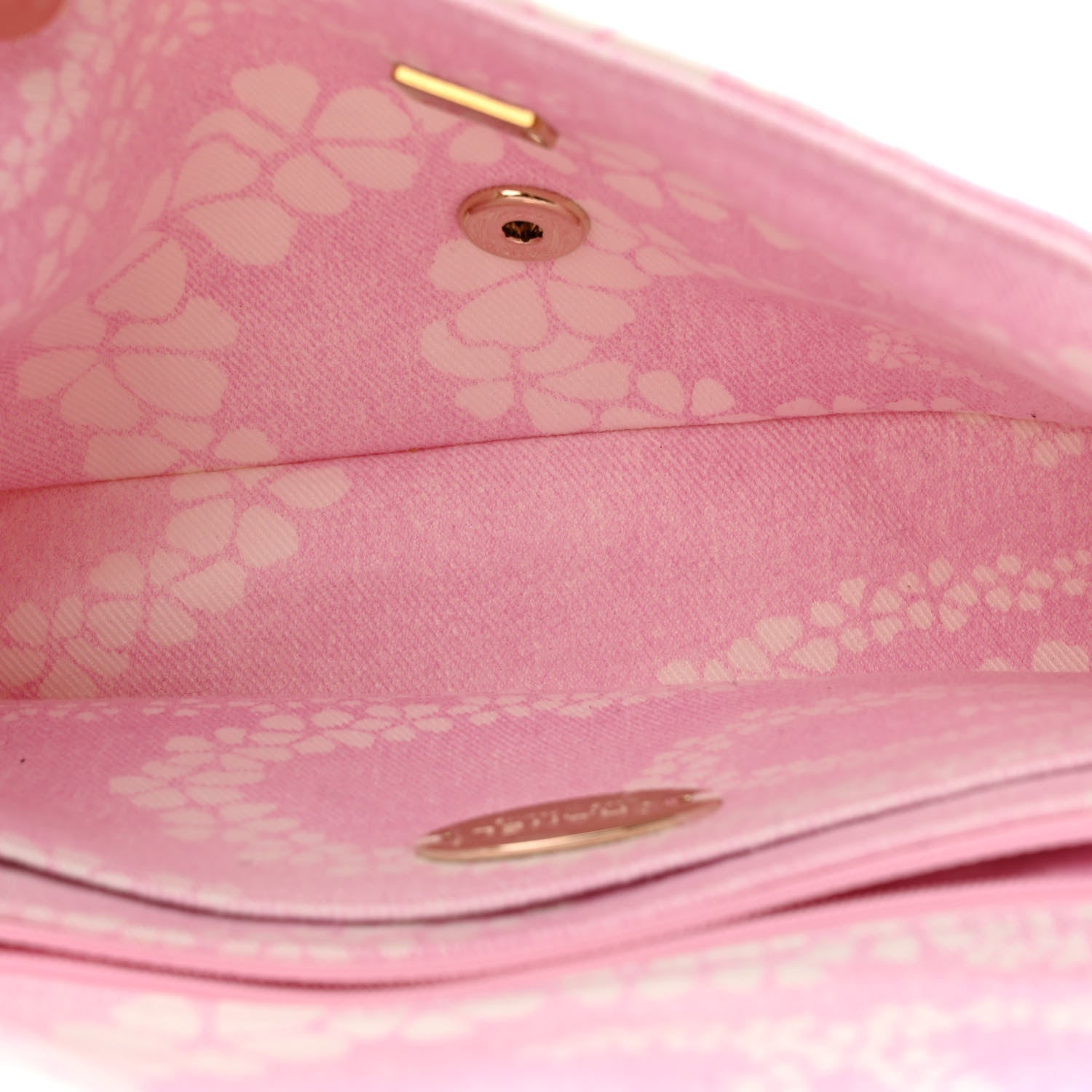 Chanel Printed Denim Quilted Flap Bag Pink White 5 of 12