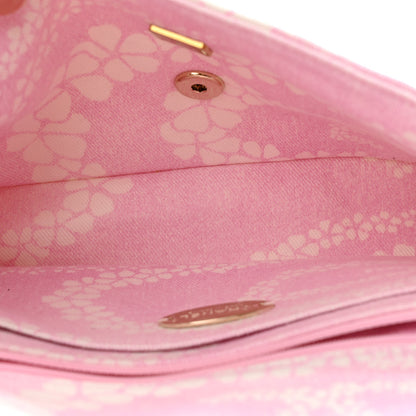 Chanel Printed Denim Quilted Flap Bag Pink White 5 of 12