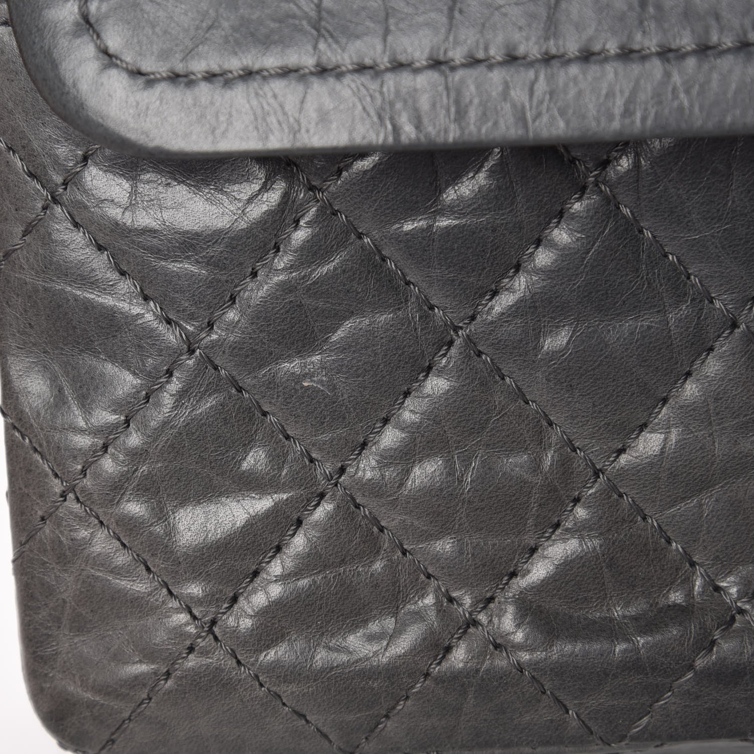 Chanel Aged Calfskin Quilted 50th Anniversary 2.55 Reissue 225 Flap Grey 14 of 15