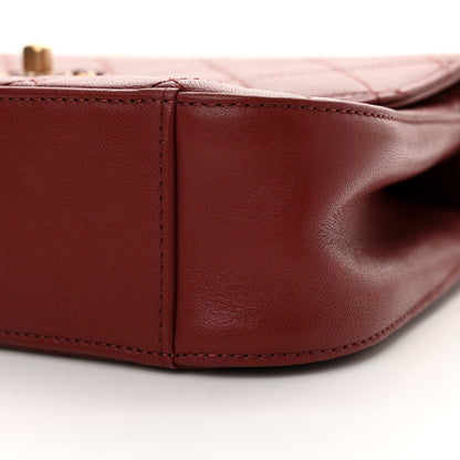 Chanel Lambskin Quilted Chain Infinity Top Handle Flap Burgundy 10 of 12