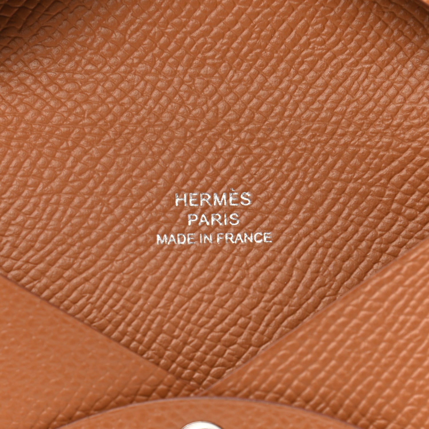 Hermes Epsom Calvi Card Case Gold 6 of 7