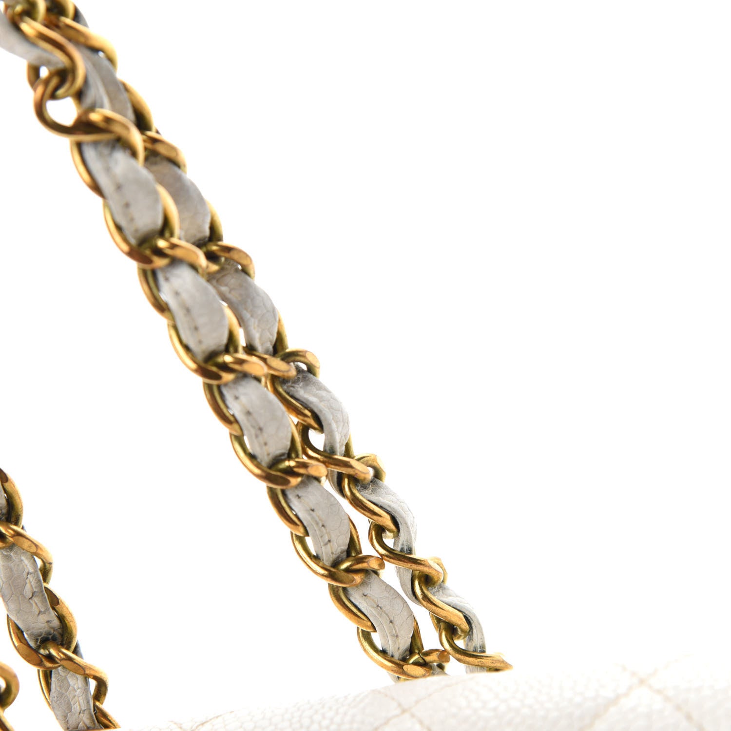 Chanel Caviar Quilted Medium Double Flap White 13 of 21