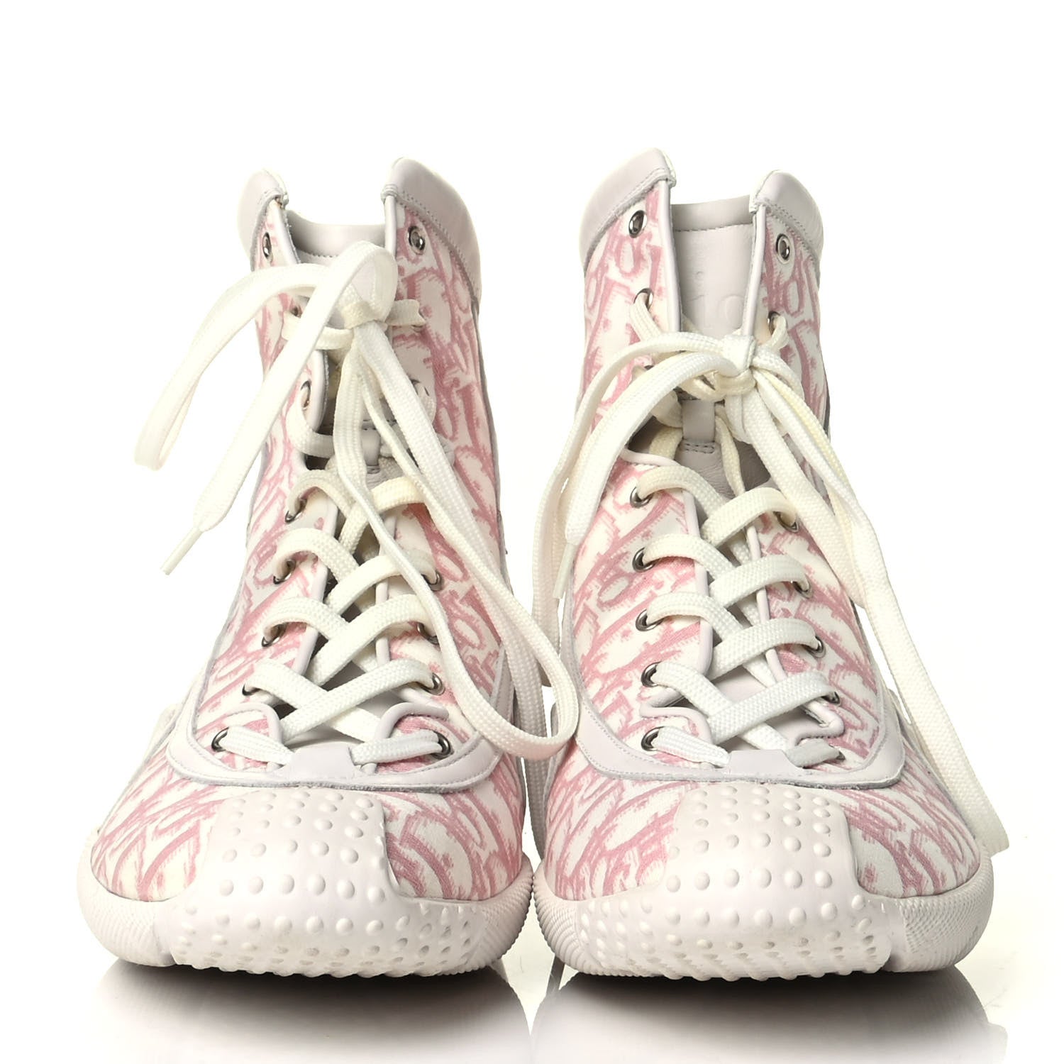 Christian Dior Canvas Monogram D Sport Lace Up Booties 41 Rose Clair 2 of 5